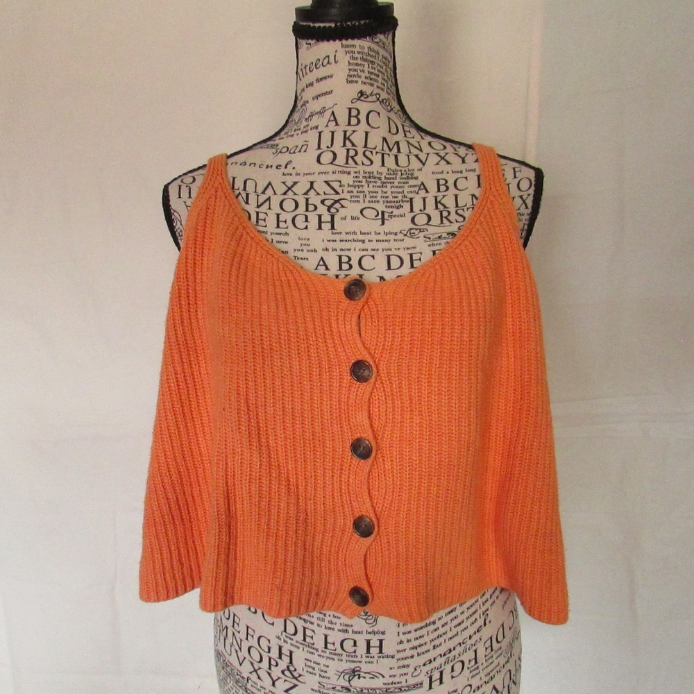 Pink Lily Bright Orange Knit Tank Top